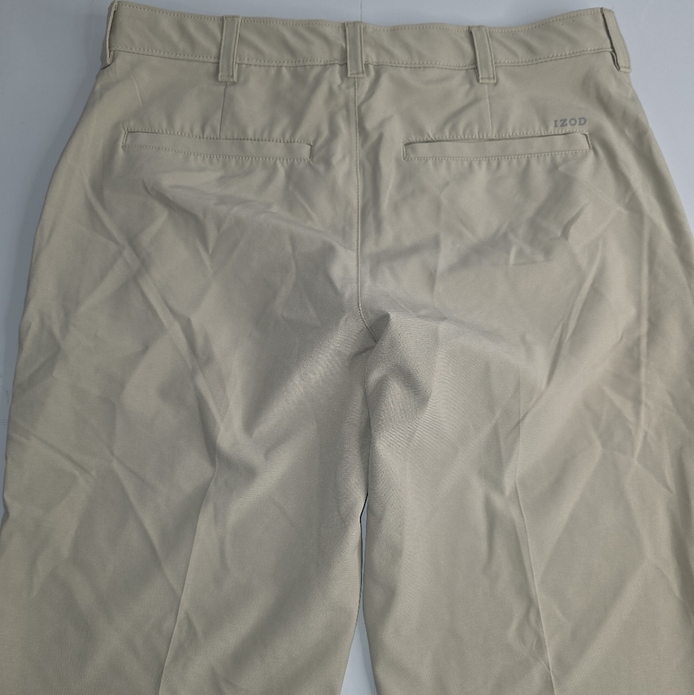 IZOD Swingflex Golf Pants Men's 32X32 Khaki Wicking Stretch CL-2360 - Picture 5 of 8